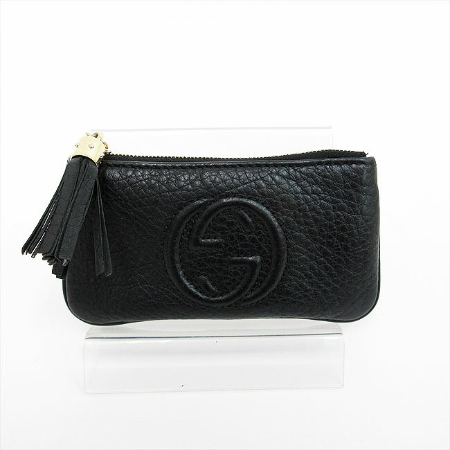 Gucci Key Ring Accessory Case Black Leather